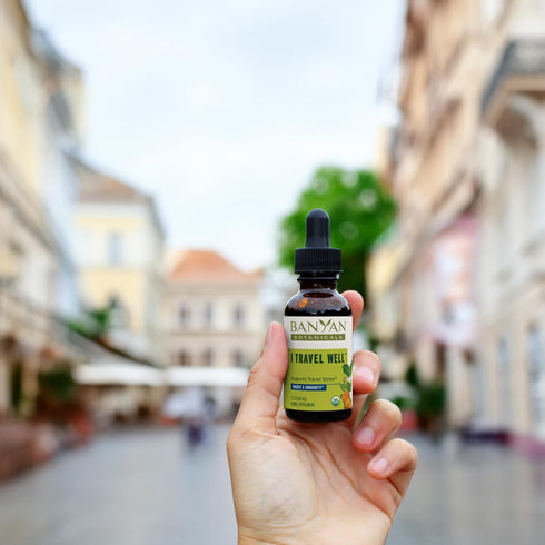 Immune 1 oz. Banyan Botanicals I Travel Well Liquid Extract Organic Fast-Acting Support for Travel with Ashwagandha