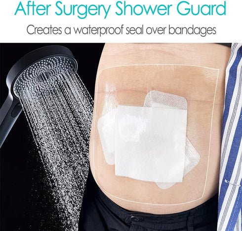 Hola Health 25 9"x9" Pcs Waterproof Shower Cover with Non-Stick Center Pad for Large Port Surgery Incisions Protector