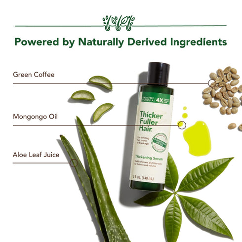 Thicker Fuller Hair Thickening Serum, Thinning Hair Treatment, Natural Ingredients, 5 oz