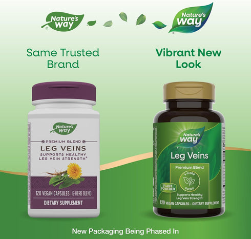 Nature's Way Leg Veins - Supports Healthy Leg Vein Strength with 6-Herb Blend, Horse Chestnut Extract, Dandelion -