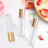 wifreo 4 Pack Square Refillable Thick Glass Roller Bottles, 1/3oz 10ml Perfume Essential Oil