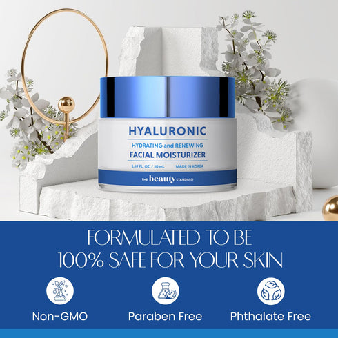 Hyaluronic Acid Daily Face Moisturizer, Long-lasting Hydration & Moisture, Anti-aging Day Cream, 1.69 Fl. oz