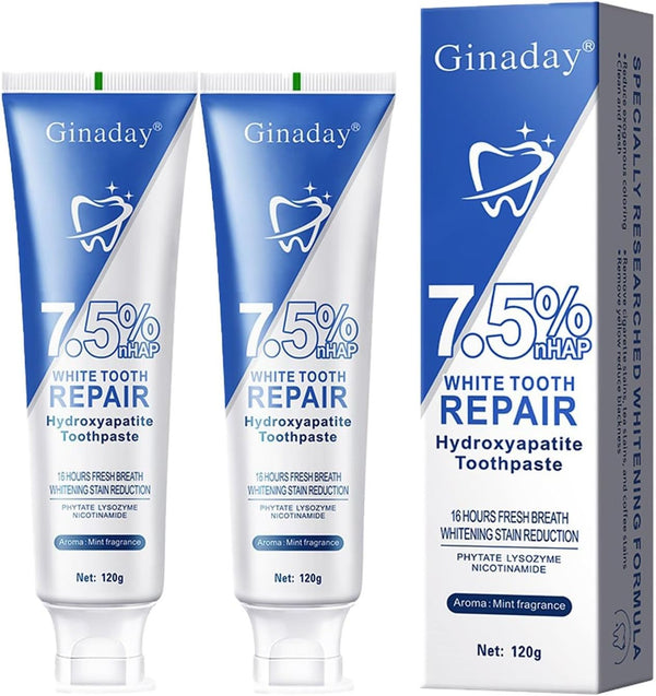 HuaQing 2 Pcs Hydroxyapatite Toothpastes 7.5 for Enamel Protection and Tooth Strengthening, Gentle