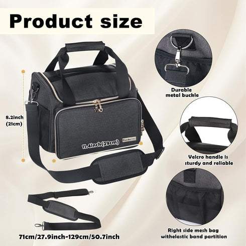 Waxing Kit Carry Bag Compatible with Tress Wellness, Portable Organizer for Wax Warmer and Accessories, Elegant Grey