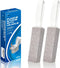Pumice Stone for Toilet Bowl Cleaning, 2 Piece Pumice Stick with Handle, Cleans Away Limescale, Hard Water Rings