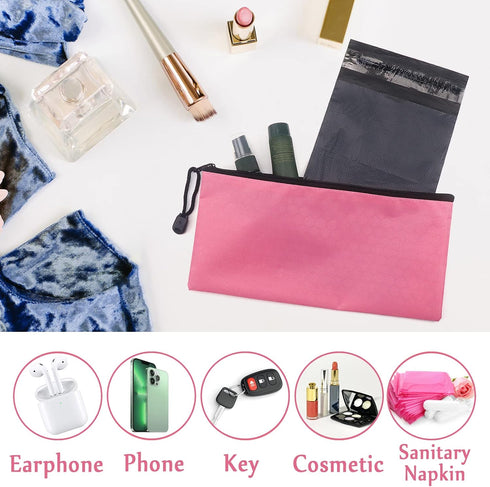 Sanitary Napkin Disposal Bags, 200pcs Grey Opaque Bags and 2pcs Pink Storage Bags for Feminine Personal Disposal
