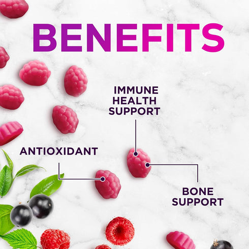 Zinc Gummies for Adults 50 mg, High Absorption Immune Health Support, Vegan, Gluten Free, Mixed Berry Flavor, 120 Count