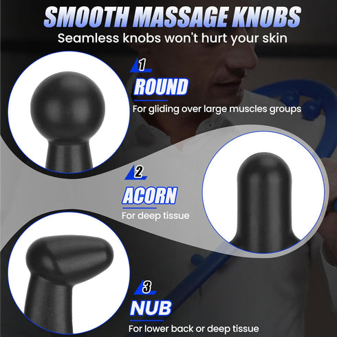 Trigger Point Massager for Back & Neck Pain Relief, Deep Tissue Massage Cane for Muscle Knots, Self Massage Tool
