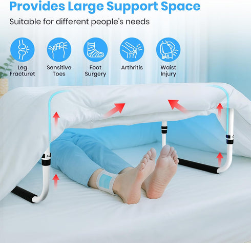 Yaofafa 20-29 Inch 4 Blanket Lifter for Feet - Blanket Lifters for Foot of Bed, Adjustable Height with Non-Slip Clips