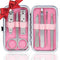 Manicure Pedicure Set, Stainless Steel Nail Clippers Portable Travel Grooming Kit with Snap-shut Case