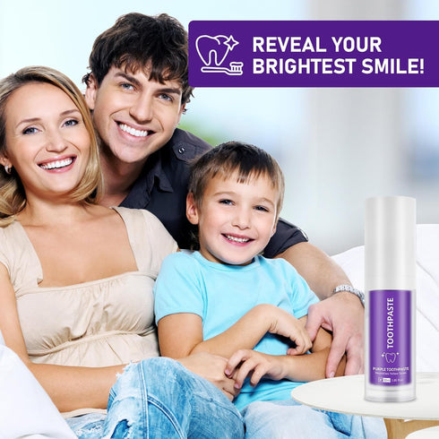 Smddx Purple Toothpaste for Teeth Whitening |Purples Teeth Whitening Kit |Stain Removal & Enamel Safe | Fresh Breath