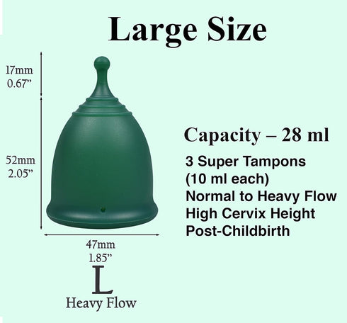 Set 2 SHORDY Reusable Menstrual Cups (Large) of with Mini Box, Medical Grade Silicone, Coupe Menstruelle, Safe Period