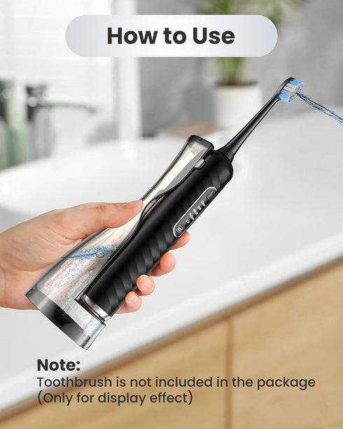Toothbrush Accessories - External Water Tank for Electric Toothbrush with Water Flosser (Black)