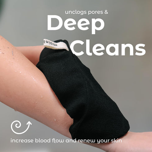 MainBasics Korean Exfoliating Mitts - Deep Body Scrubber Exfoliator Gloves for Dead Skin, Set of 2