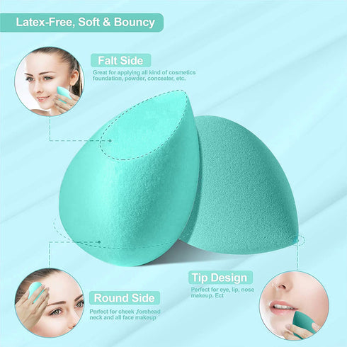 Makeup Sponge Set DUAIU 4Pcs Blender Beauty Foundation Sponges, Flawless for Liquid, Cream, and Powder with Storage Box