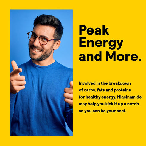 Nature's Life Energizing Niacinamide | 1000mg Vitamin B3 | 100 Tablets | High Potency, No Flush Niacin Supplement