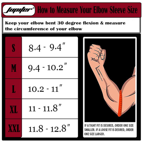 Jupiter Elbow Sleeves (Pair) for Squat, Weightlifting, Powerlifting, Basketball and Tennis, 5mm Neoprene Compression