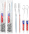 50pcs Disposable Toothbrushes with Toothpaste and Floss, Individually Wrapped Bulk Kit for Hotels and Guests