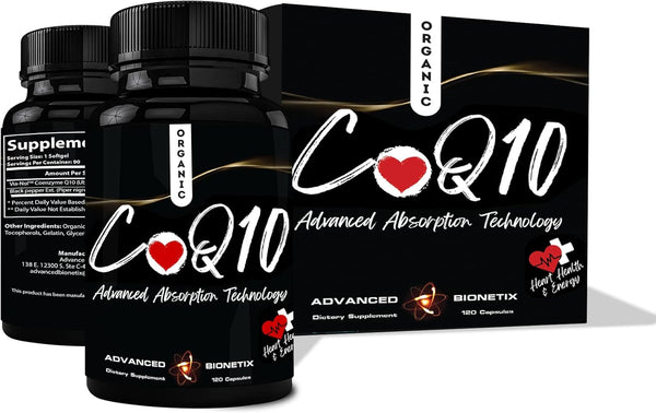 Advanced Absorption 200mg CoQ10 with Black Pepper Extract | 90 Softgels for Heart & Brain Health
