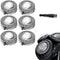 SH50/52 Replacement Heads, Compatible with Philips Series 5000 Electric Shavers, 6 Pack with Brush for Norelco Razors