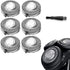 SH50/52 Replacement Heads, Compatible with Philips Series 5000 Electric Shavers, 6 Pack with Brush for Norelco Razors