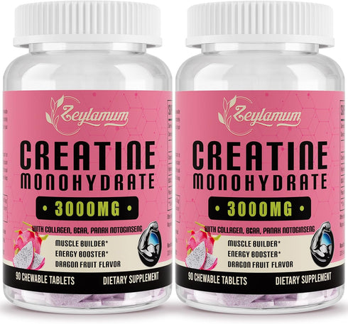 Creatine Monohydrate for Women, 3000 MG Creatine Supplement with Hydrolyzed Collagen, BCAA for Muscle Builder &