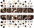 Nail Art Glitter Flakes, Mixed Black Gold Glitter Sequins for Women Manicure Charms and DIY Sparkly Crafts