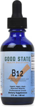 Good State Vitamin B12 Liquid Mineral Supplement, Vegan, Organic, 2 Fl oz Bottle