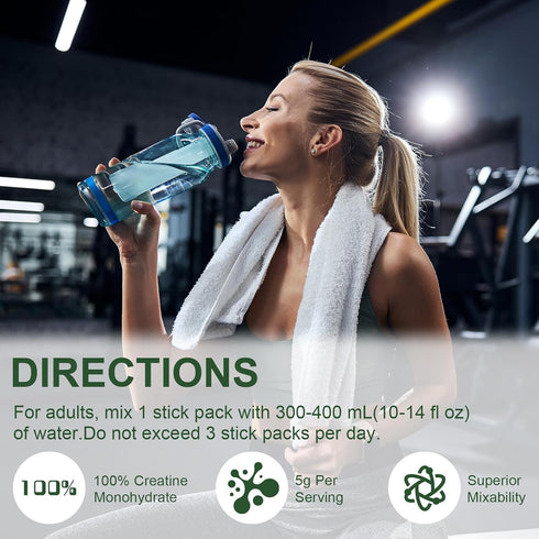 OMOGS Creatine Monohydrate + BCAA Powder, Supports Muscles, Energy, Strength, ATP Production & Endurance, for Women