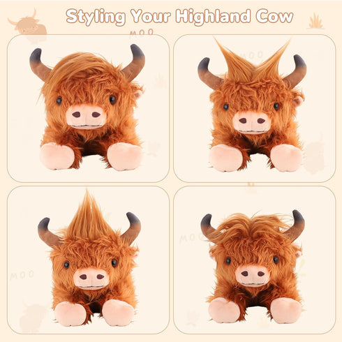 Highland Cow Heating Pad for Period Cramps Menstrual Pain Relief, Portable Electric Heat Pads USB Powered, Cute Cows