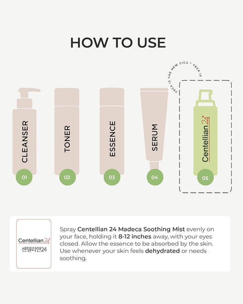 CENTELLIAN 24 Soothing Mist (3.4 fl oz) - Hydrating & Soothing Facial Spray for Sensitive Skin, Daily Korean Skin Care