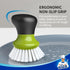 Pack 2 MR.SIGA Dish Scrub Brush, Palm Brush Dish Scrubber with Ergonomic Grip, Kitchen Brushes for Dishes, Green