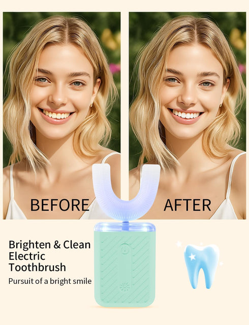 IPX7 U-Shaped Electric Toothbrush for Adults, Electric Toothbrush with Waterproof