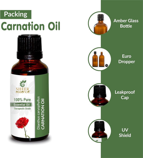 Carnation Oil 15 ML (0.51 Fl.OZ) - 100% Pure Natural Undiluted Therapeutic Grade Essential Oil