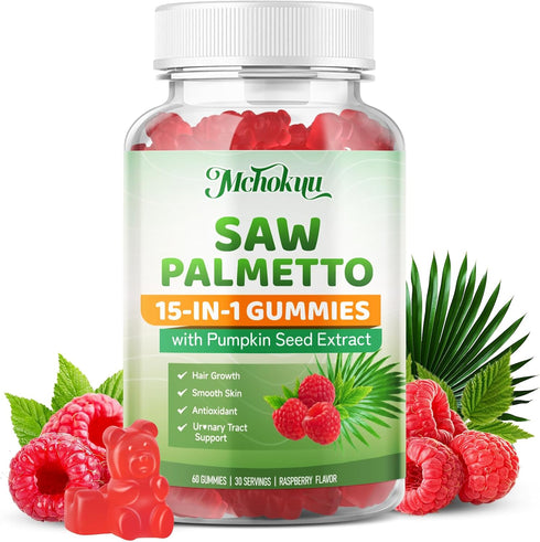 Gummies 600mg Gummies 120 Count Saw Palmetto for Men & Women Pumpkin Seed Oil with Saw Palmetto Supplement for Hair
