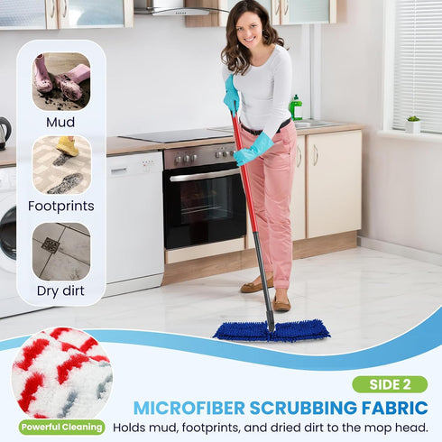 4 Pack Mop Head for O-Cedar Hardwood Floor 'N More Microfiber 3-Action Flip Mop Refill, Compatible with Ocedar