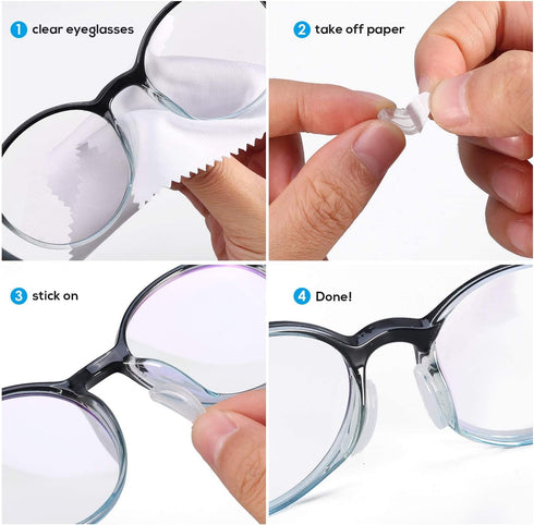 2.5mm Eyeglasses Air Bag Stick on Silicone Nose Pads - Upgrade 10 Pairs for Plastic Frame, Anti-Slip