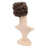 SWACC Short Messy Curly Dish Hair Bun Extension, Easy Stretch Combs, Clip in Ponytail, Medium Ash Brown-8#