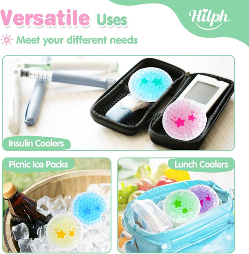 Hilph Small Ice Packs, Reusable Boo Boo Ice Packs for Kids, 6 Pack for Toddler Injuries & First Aid
