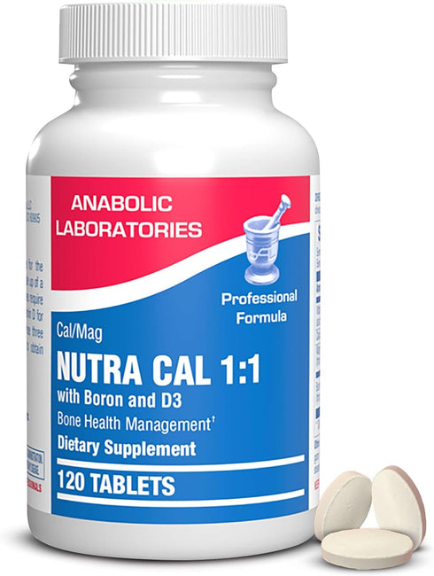 Magnesium and Calcium Supplement for Women and Men - 120 Tablets for Bone Strength with Boron, Calcium, Magnesium,