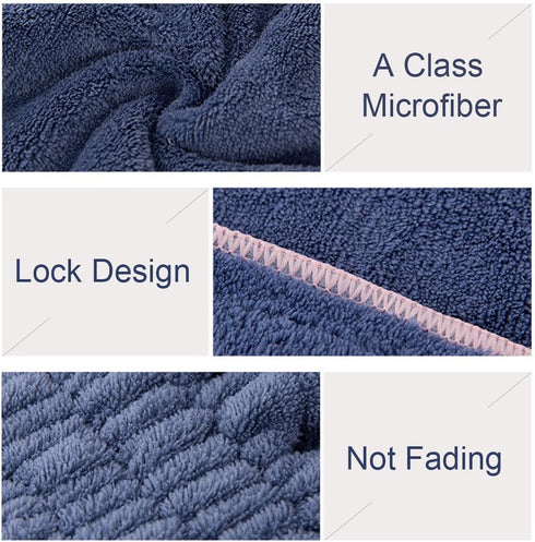 Jseng 2PC Hair Drying Caps, Ultra Absorbent Microfiber Turban Wrap Towels for Girls and Women, Extra Soft