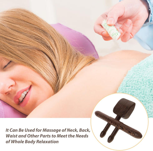 Tofficu Wooden Neck and Back Massager Stick for Fatigue Relief, Handheld Chicken Wing Wood Pressure Point Tool