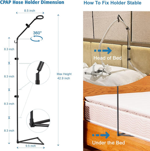 LONYEON CPAP Hose Holder - CPAP Hose Hanger for Bed Avoid Tangling and Prevent Blockage,Keeps The Air Hose Up and Away