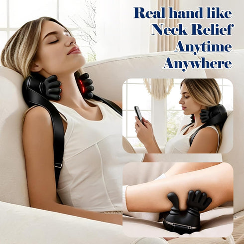 Npmkx 2026 Neck Massager with Heat, Black Neck and Shoulder Massager for Pain Relief Deep Tissue-Portable Cordless