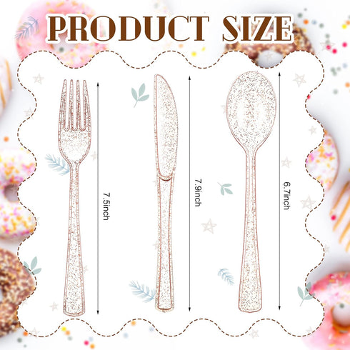 150 Pcs Pink Plastic Silverware Set Disposable Plastic Flatware Christmas Silverware Includes 50 Plastic Forks 50 Plastic Spoons 50 Knives Glittery Plastic Cutlery Pink Utensils Set for Birthday by Youyole