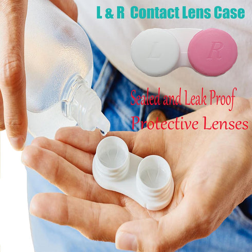 Smanzu 4 Pack Contact lens case Bulk Contact Lens Soak Storage Box Holder Container(Pink)