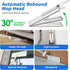 oshang OG7 Flat Mop and Collapsible Bucket, Mop and Bucket for Floor Cleaning, Foldable with Wheels, 2 Microfiber Pads
