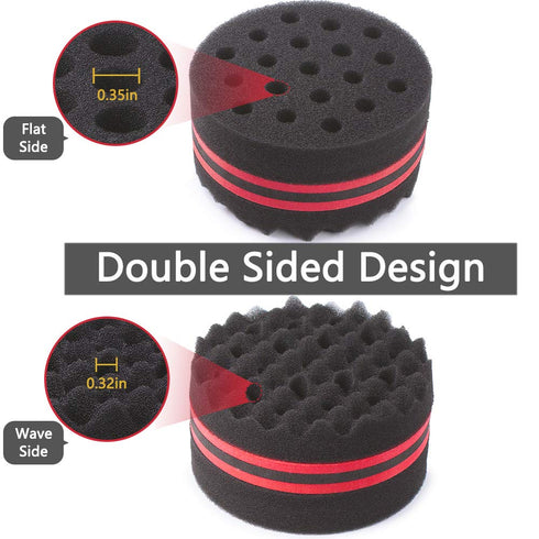 Small and Big Hole Hair Sponge for Twist Dreads Locking Afro Curl Brush, 2 PCS.