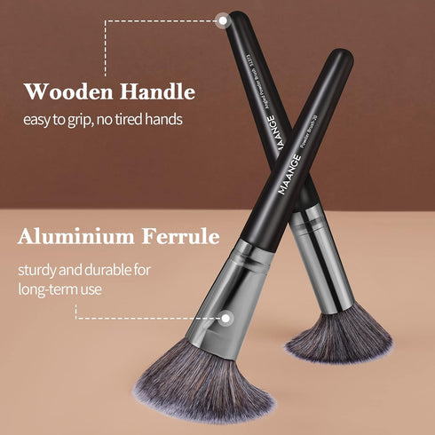 MAANGE Makeup Brushes, 25pcs Premium Synthetic Brush Set with Gift Box for Foundation, Blush, and Eyeshadow (Black)