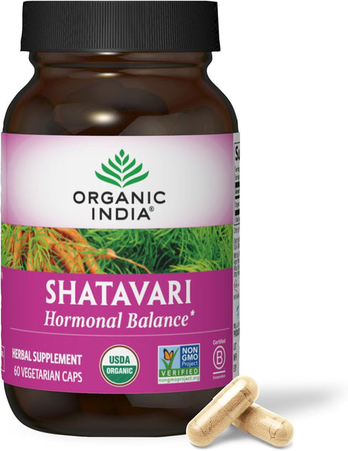 ORGANIC INDIA Shatavari Capsules - Herbal Supplement, Supports Hormonal Balance & Immune